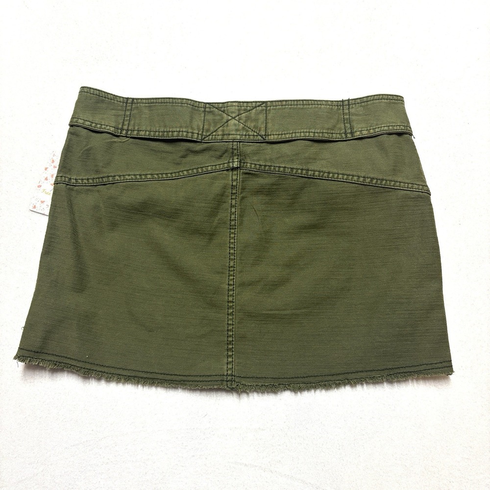 NWT Free People Skirt Utility Army Green Belted Distressed Frayed Cargo Womens 8 - Picture 5 of 10